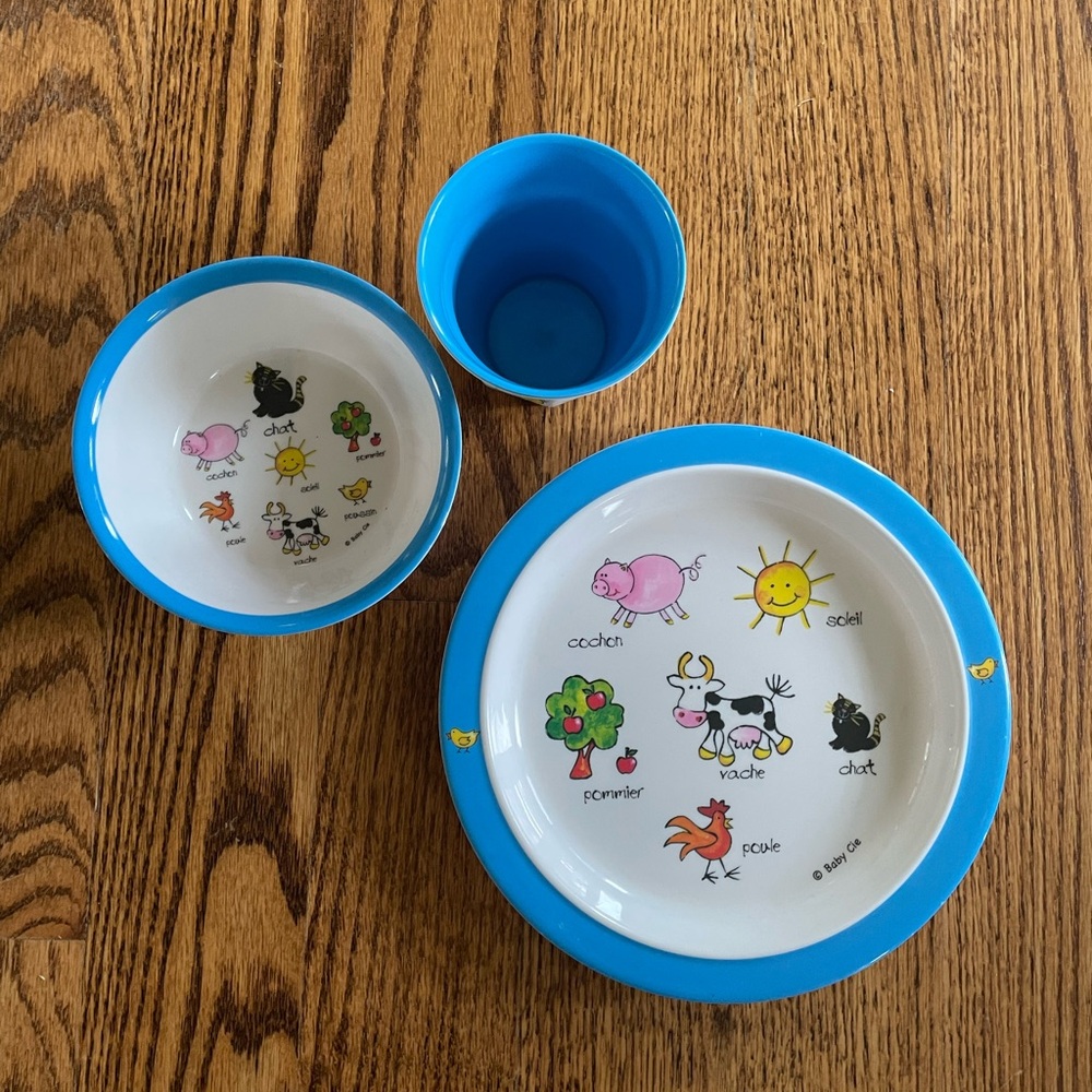 Baby Cie plate, bowl, cup, spoon, and fork - Picture 4 of 13